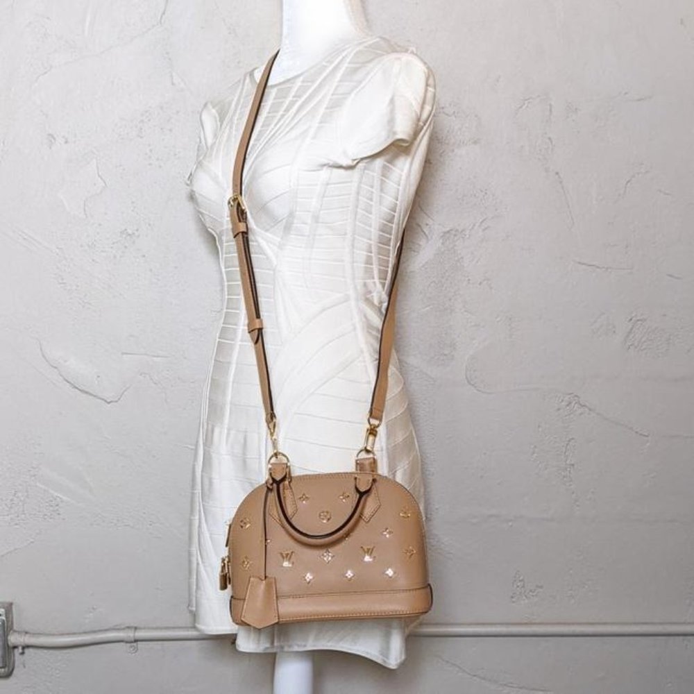 SOLD Louis Vuitton Alma Metal Monogram Bb Brown Camel Leather Satchel - Picture 9 of 9